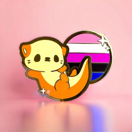 Genderfluid Otter Pin